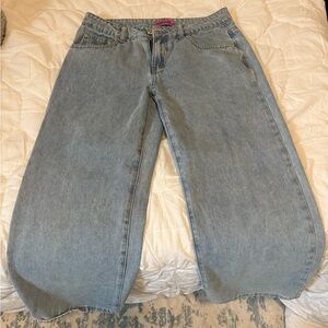 Edikted Wide-Leg Light Blue Jeans Size M